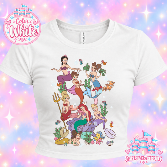 Mermaid Princess Sisters Baby Tee